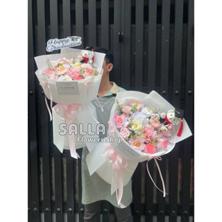  Bó hoa sáp mix gấu tốt nghiệp S12 giấy xốp hàn.tặng kèm thiệp và tag căm. quà tặng tốt nghiệp.230 