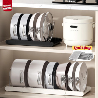 Giá Úp Nồi Chảo Đa Năng Có Thể Điều Chỉnh Độ Dài, Kệ Để Xoong Nồi Tiết Kiệm Không Gian, Giá Gác Vung