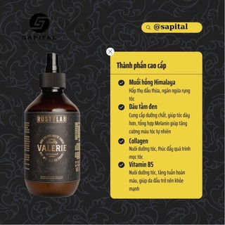 Xịt tạo phồng tóc Rusty Lab Valerie | Prestyle dưỡng tóc, tăng độ phồng hạn chế dầu thừa - Cân bằng ẩm cho tóc và da đầu