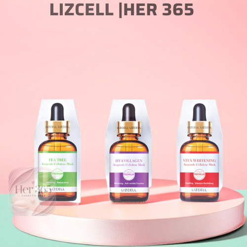Mặt Nạ siêu cấp ẩm Lizcell Premium Ampoule Cellulose Mask hộp 10 miếng của Hàn Quốc