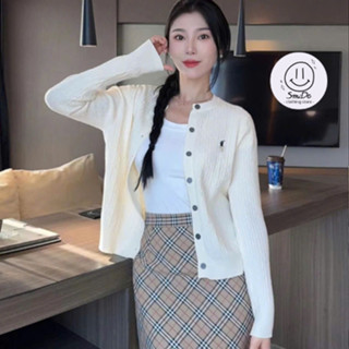 Áo Len Cardigan Xoắn Thừng Thêu Ngựa, Áo Khoác Len Dệt Kim Cổ Tròn Tay Dài Thời Trang Mùa Thu Len Qc | Smide