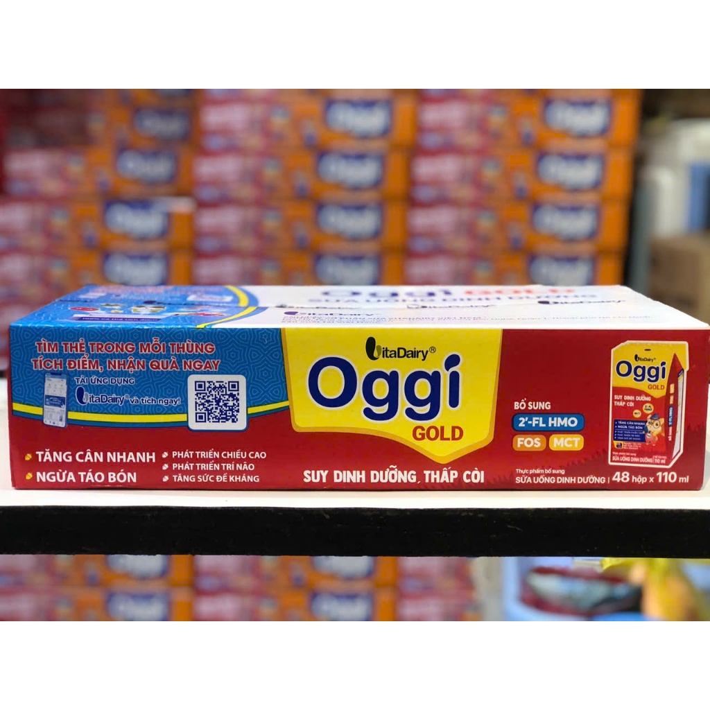 Thùng Sữa bột pha sẵn Oggi Gold hộp 110ml vs 180ml