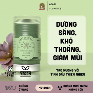 [40-80gr] Sáp khử mùi dưỡng sáng tinh dầu thiên nhiên không muối nhôm không cồn khô thoáng dịu nhẹ Asari Cosmetics