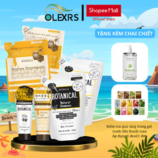 Cặp Gội Xả Biorica Botanical Natural Nhật Bản Giúp Mềm Tóc Và Ngăn Ngừa Tóc Gãy Rụng 400ml/1 túi