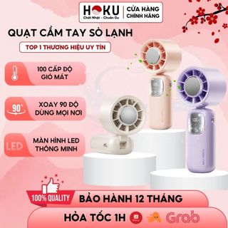 Quạt Cầm Tay 100 Cấp Độ HOKU Quạt Gấp Gọn Đa Năng, Tốc Độ Gió Siêu Mạnh Tích Hợp Pin 4000mah QMN06