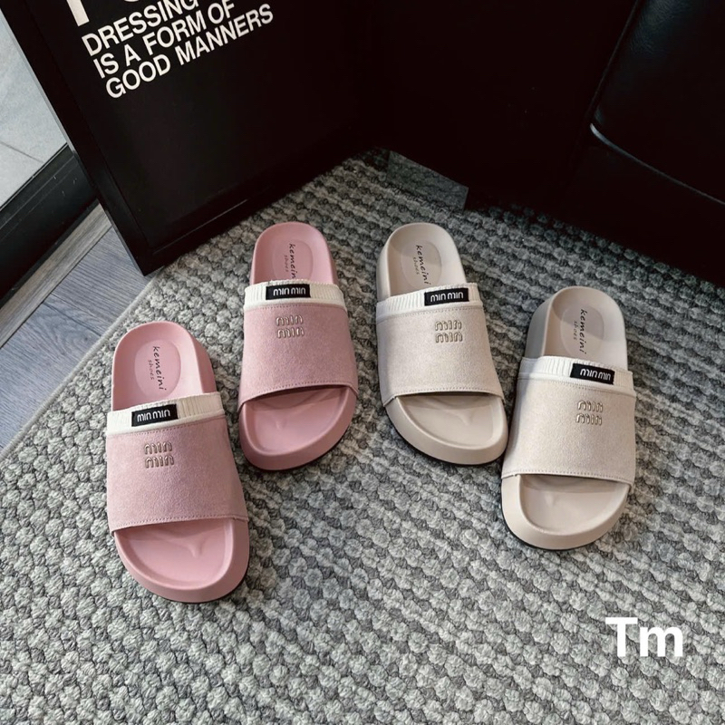 Dép lê miu nữ da lộn fullbox