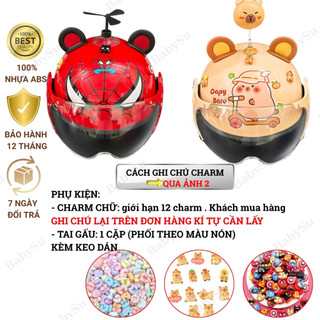 Mũ bảo hiểm hình Spider Man gắn kính kèm phụ kiện cute, nón bảo hiểm chính hãng Long Thanh - đạt chuẩn ATGT