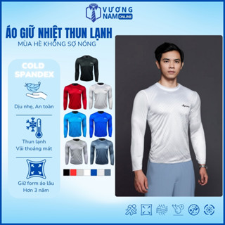 Áo thun nam Chống nắng tay dài, áo giữ nhiệt nam cổ tròn thun lạnh thể thao đẹp cao cấp dập vân VNO21