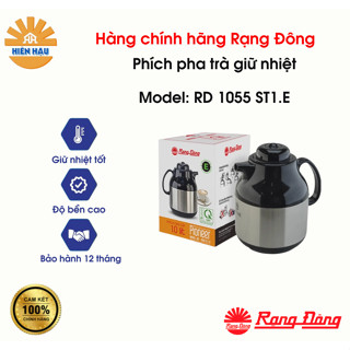  Bình pha trà lõi giữ nhiệt thủy tinh Rạng Đông RD-1055 ST1.E 1 Lít 