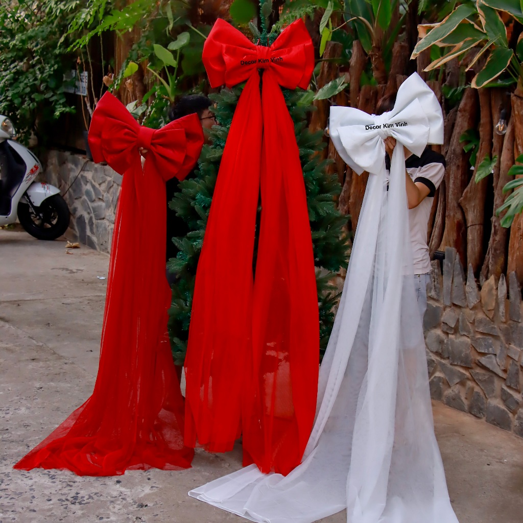 Nơ Đuôi Dài 4 Cánh NCC12 Trang Trí Decor Quán Shop Trang Trí Cây Thông Trang Trí Sự Kiện