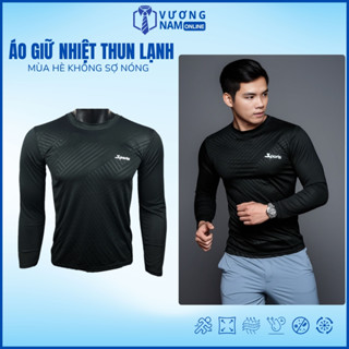 Áo thun nam Chống Nắng tay dài, áo giữ nhiệt nam cổ tròn thun thể thao đẹp cao cấp dập vân VNO21