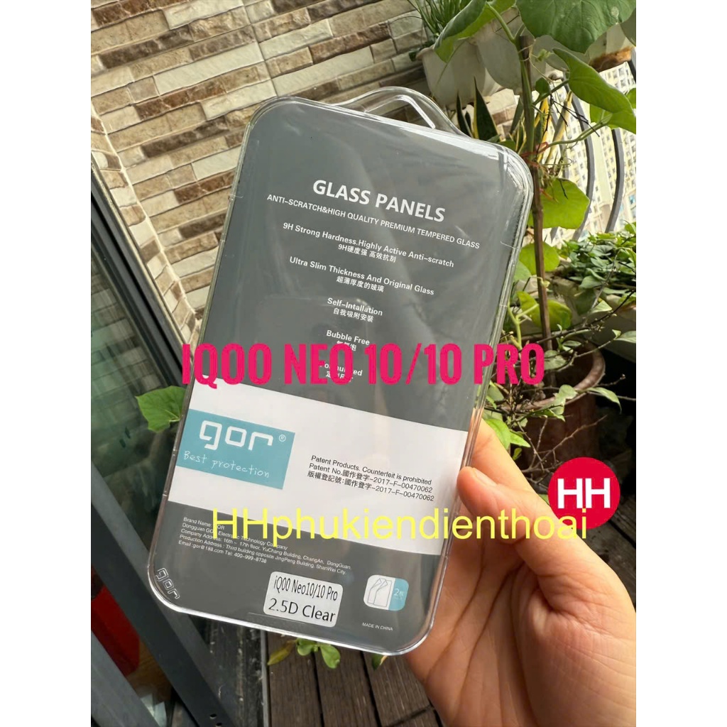 Bộ 2 Kính cường lực GOR iQOO Neo 10 Pro Plus ,Neo 10, Neo 10 Pro 5G phủ nano siêu mượt ,trong suốt (