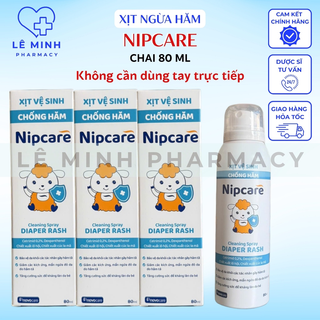 [Chính Hãng] Xịt vệ sinh, chống hăm Nipcare Novocare siêu tiện lợi, không cần rửa lại với nước (chai
