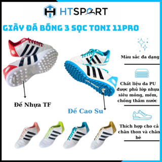 Giày Bóng Đá 3 Sọc Toni Kroos 11 Pro, Giày Đá Banh Sân Cỏ Nhân Tạo Đế TF Bám Sân, Chống Trượt Tốt
