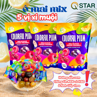 Ô Mai Xí Muội Mix 5 Vị Trái Cây COLORFUL PLUM - 408g/Túi - HSD 12 Tháng - Kẹo Ăn Vặt, Snack Chua, Food