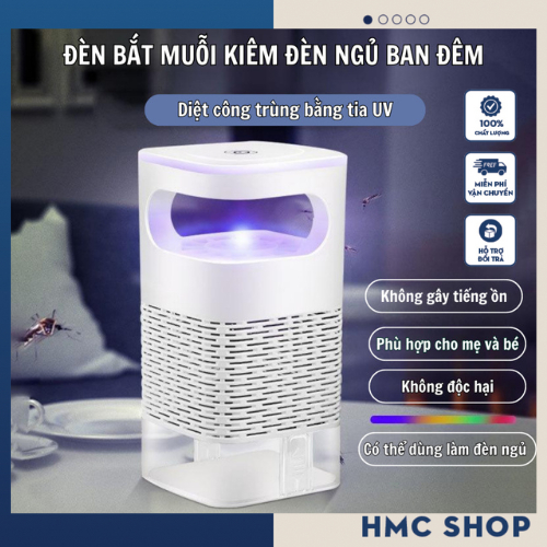 Đèn bắt muỗi, máy bắt muỗi công nghệ cao, đèn muỗi thông minh kiêm đèn ngủ cổng sạc USB - HMC Shop