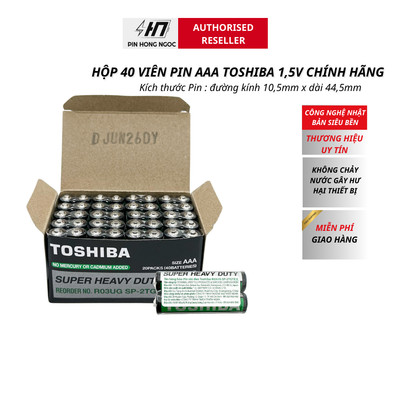 Hộp Pin AA , AAA 1,5V Toshiba Siêu Bền , Không chảy nước - Hàng chính hãng