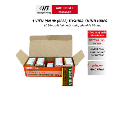 Hộp Pin 9V 6F22 Toshiba , Pin Vuông 9V Siêu Bền Bỉ - Hàng chính hãng
