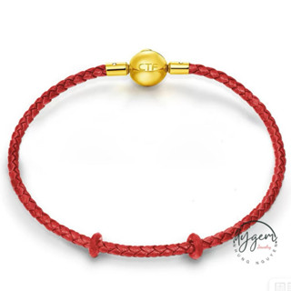    Có sẵn   Vòng dây da chốt tròn titan màu vàng Chow Tai Fook   khách inbox chọn size  CTF 