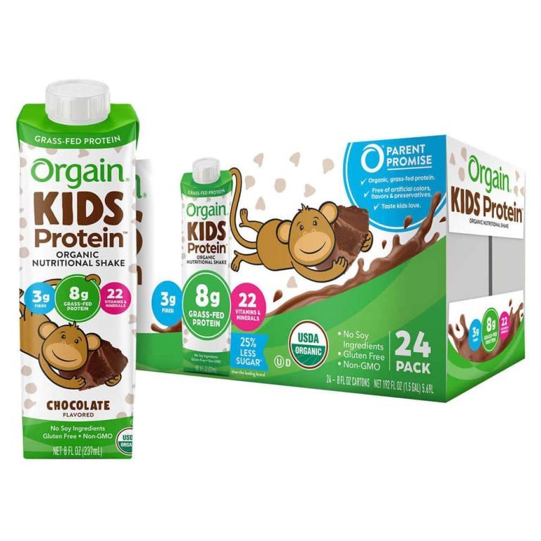Thùng 24 Hộp Sữa Protein cho trẻ em Orgain Kids Protein Organic Nutritional Shake Chocolate 237ml (1