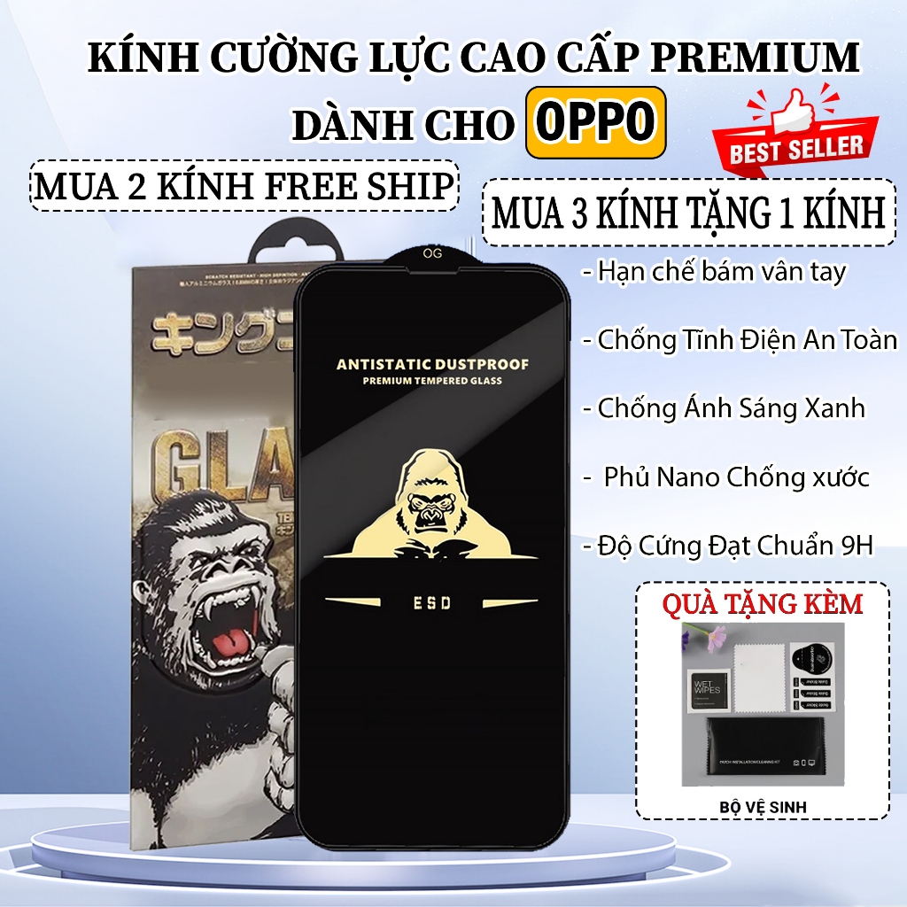 Kính cường lực Oppo A53 / A53S full màn, bảo vệ màn hình - CLOVER CASE