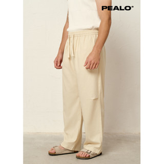 Quần linen ống xuông cạp chun PEALO chất liệu cotton linen mỏng thoáng mát mềm mịn thấm hút tốt