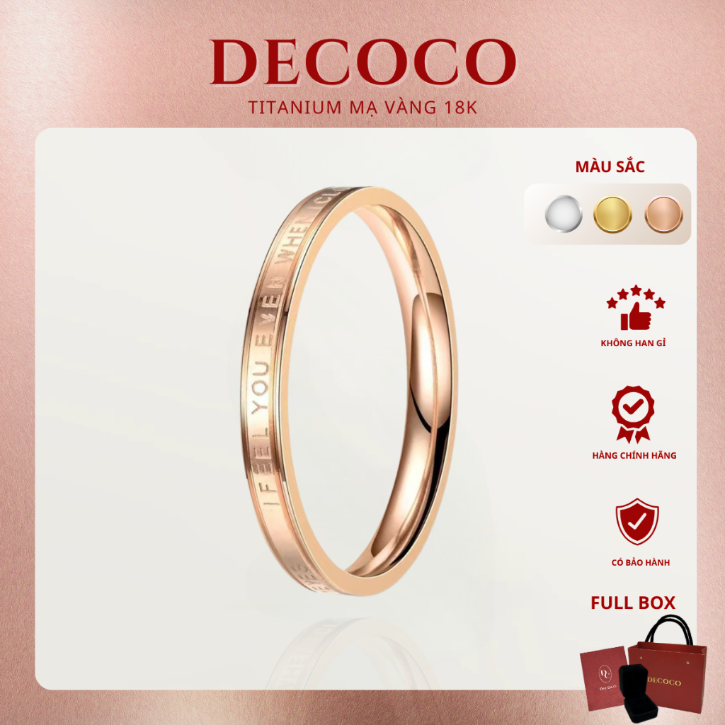 Nhẫn nữ DECOCO ACC IFEEL không han gỉ ( kèm Túi giấy + Hộp + Thiệp )