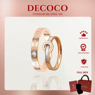  Nhẫn đôi nam nữ FOREVER LOVE titan không đen gỉ DECOCO   kèm Túi giấy + Hộp + Thiệp   