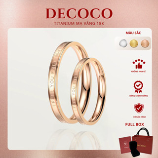  Nhẫn đôi nam nữ IFEEL titan không đen gỉ DECOCO   kèm Túi giấy + Hộp + Thiệp   