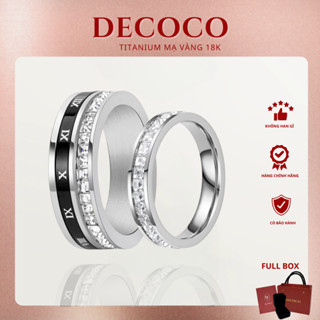  Nhẫn đôi nam nữ EMBLISS DECOCO Ring Silver - Nhẫn Cặp Nam Nữ DECOCO titan không đen gỉ   kèm Túi giấy + Hộp + Thiệp   