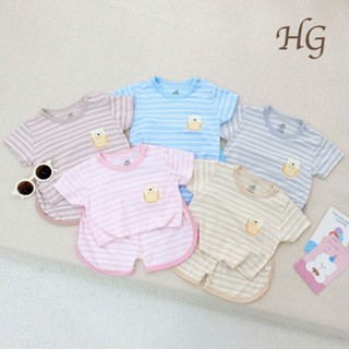 Bộ ngắn tay kẻ thun lạnh mode new cho bé 4 đến 5kg