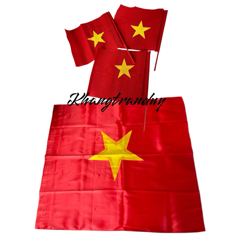 LÁ CỜ ĐỎ SAO VÀNG VIỆT NAM LOẠI (6x8) - (8x1m) - (cờ nhỏ cầm tay 2 cây)