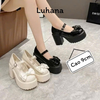  Giày lolita nữ đế cao 9cm thời trang nhẹ êm giày cao gót nữ Luhana 
