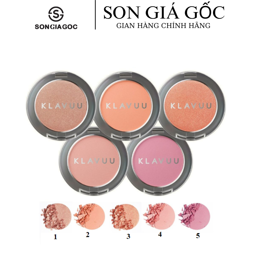  Phấn má hồng KLAVUU Urban Pearlsation Natural Powder Bluser  5.5g  