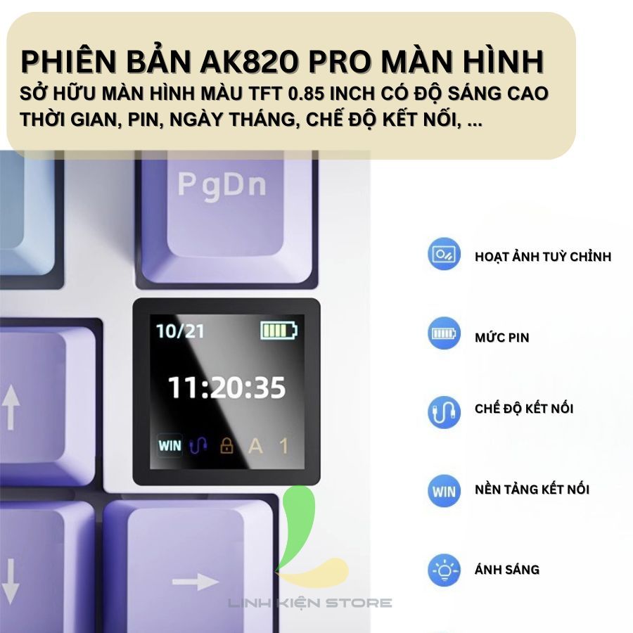 Bàn Phím Cơ Không Dây Và Có Dây HOSAN AJAZZ AK820 / AK820 Pro / AK820 AS / AK820 HP Có Nút Vặn | BigBuy360 - bigbuy360.vn