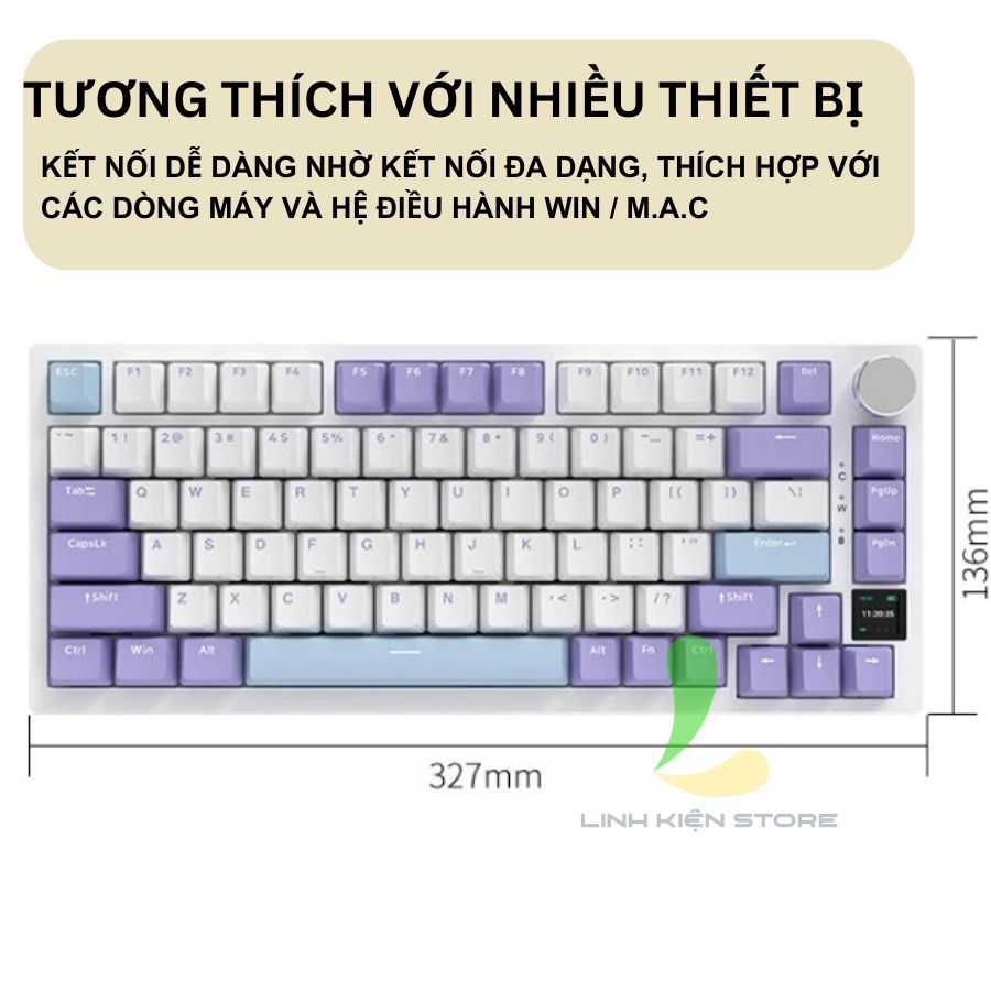 Bàn Phím Cơ Không Dây Và Có Dây HOSAN AJAZZ AK820 / AK820 Pro / AK820 AS / AK820 HP Có Nút Vặn | BigBuy360 - bigbuy360.vn