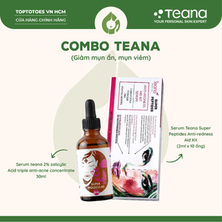 [HÀNG NHẬP KHẨU] Combo Teana giảm mụn ẩn, mụn viêm (Serum Teana Anti-redness + Serum Teana SM6 2% Salicylic acid)