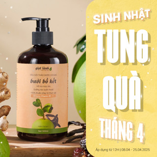 Dầu gội bồ kết - bưởi, dầu gội thảo dược thuần chay kích mọc tóc Giọt Lành 500ml