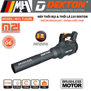 Máy Thổi Bụi & Thổi Lá Dekton M21-TL02BL – Dùng Pin 21V Chân Pin Phổ thông, Động Cơ Không Chổi Than