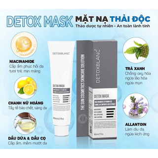 MẪU MỚI MẶT NẠ THẢI ĐỘC DETOXBLANC 80ml Mẫu Tuýt