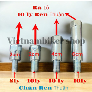 Ốc Nối Chân Gương Cao và Xoay Gập Gương Xe Máy Ren Thuận < giá 1 ốc>