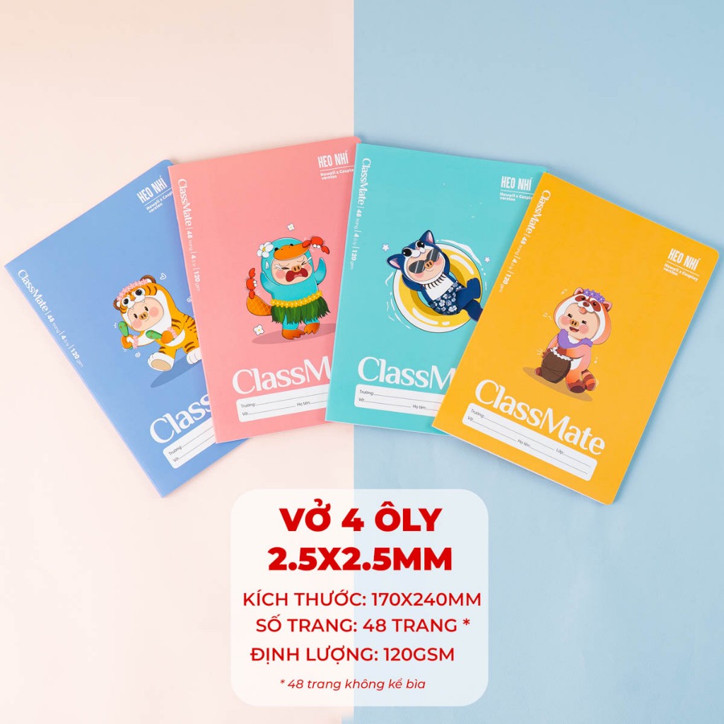 Vở Ô Ly ClassMate 48/80/120 Trang Vở 4 ÔLi 2.5x2.5mm 100GSM 120GSM 80GSM Giấy Mịn Cao Cấp Vở Tập Viế