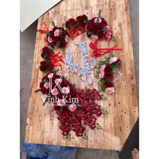 cụm hoa để xe cô dâu/ hoa giả/ trang trí tiệc dưới