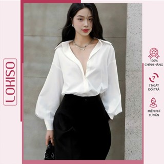 Áo Sơ Mi Nữ Kiểu Tay Phồng Áo Công Sở Nữ Kiểu Hàn Quốc Lokiso SM18