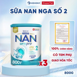 COMBO 3 LON Sữa Nan Nga HMO Optipro Số 1 2 3 4 Mamako Hộp 800g 