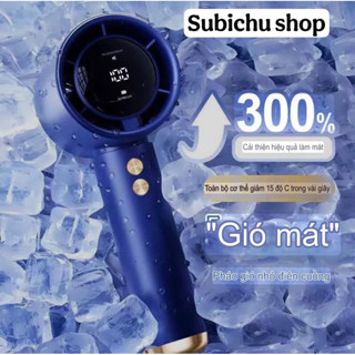 Quạt cầm tay mini 100 cấp độ gió, Quạt tích điện mini pin cao 5000 mAh màn hình hiển thị pin, tuabin gió mạnh, sử dụng