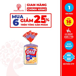 [MUA 6 GIẢM 30%] 1 Túi Bánh Sandwich tươi lạt Otto (490g/245g) | Bánh ăn sáng | Bánh mì tươi