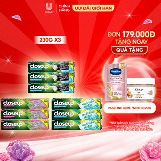 Combo 3 Kem đánh răng dạng GEL Closeup Trắng Răng Tự Nhiên 230g