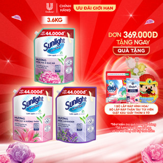 Nước Lau Sàn Sunlight Tinh Dầu Thảo Mộc Sạch Bóng | Túi 3,6 KG | Hoa Hạ - Bạc Hà | Lily - Bạch Trà | Hoa Lavender
