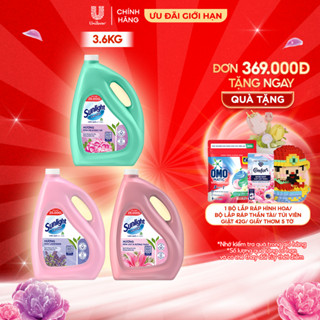 Nước Lau Sàn Sunlight Tinh Dầu Thảo Mộc Sạch Bóng | Chai 3,6 KG | Hoa Hạ - Bạc Hà | Lily - Bạch Trà | Hoa Lavender